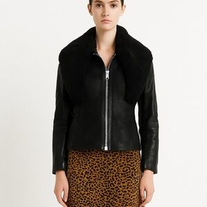 All Saints sheepskin shearling jacket